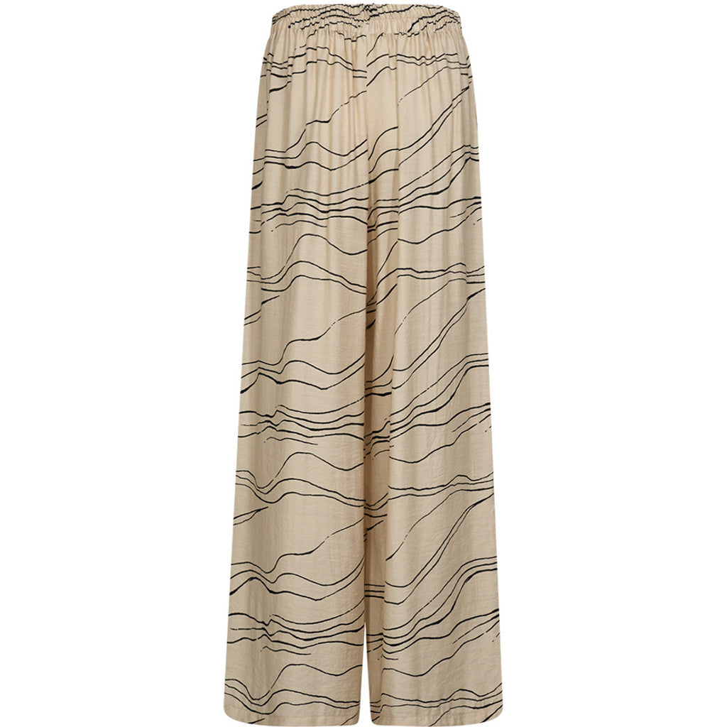 Evy loose bukser / 100262 - Cream Graphic