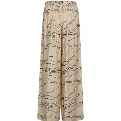 Evy loose bukser / 100262 - Cream Graphic