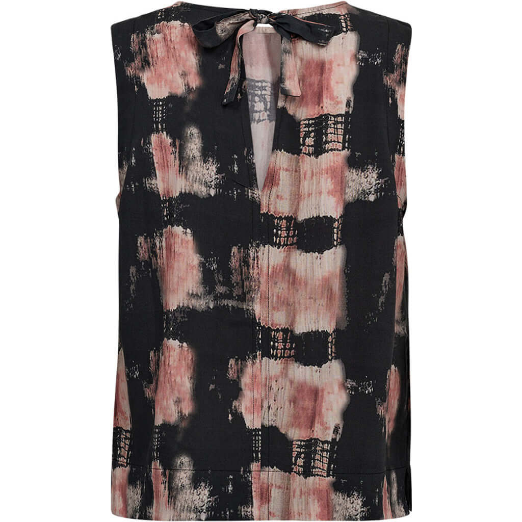 Nolia ærmeløs top / 100294 - Rose Black Print