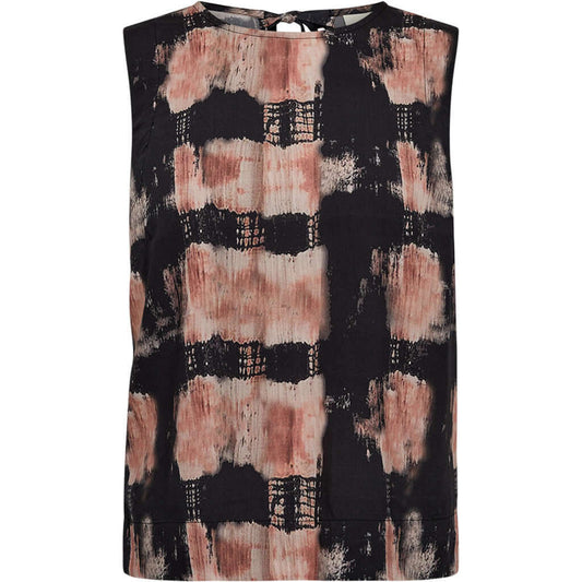 Nolia ærmeløs top / 100294 - Rose Black Print