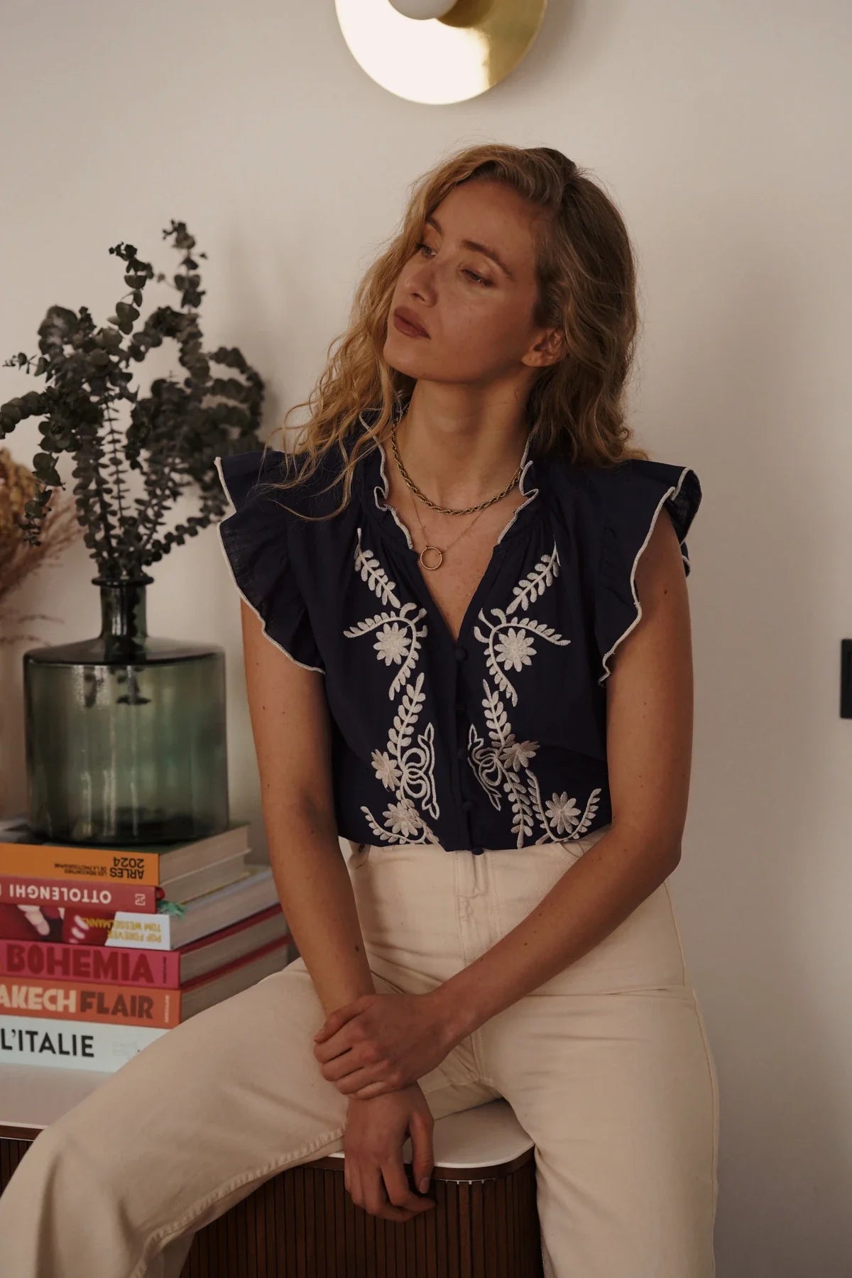 Molly Embroidered Top| Top fra French Laundry