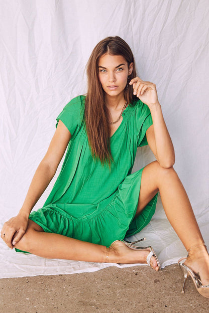 Sunrise Cropped Dress | Green | Kjole fra Co'couture